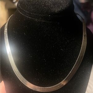 36” 925 Sterling Silver Herringbone Chain Necklace Vintage